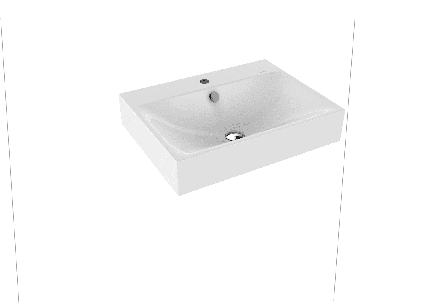 KA WB SILENIO WANDWASCHTISCH Mod.3044, 600x460mm,alpwe,PEFF,AD,m. 1HL,mÜL,chr