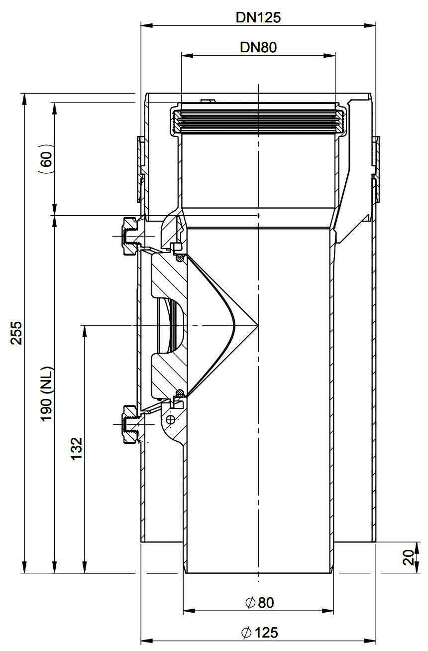 MHG Kontrollrohr DN80/125 konzentrisch