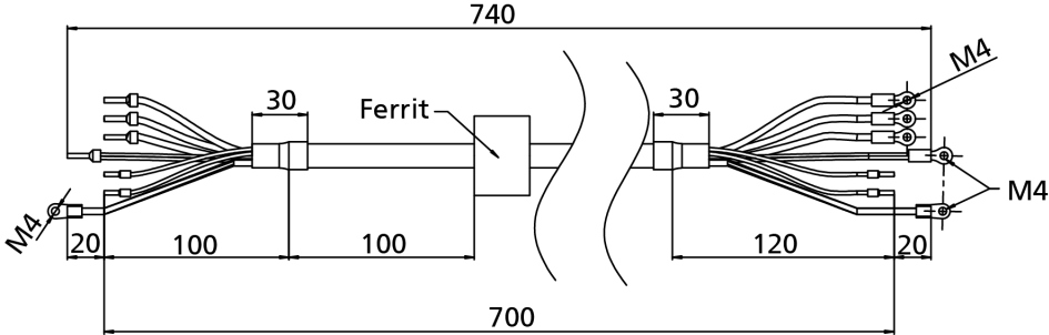 KSB Anschlussleitung PD-Motor für Motor bis einschl. 4,0 kW, 0,7 m