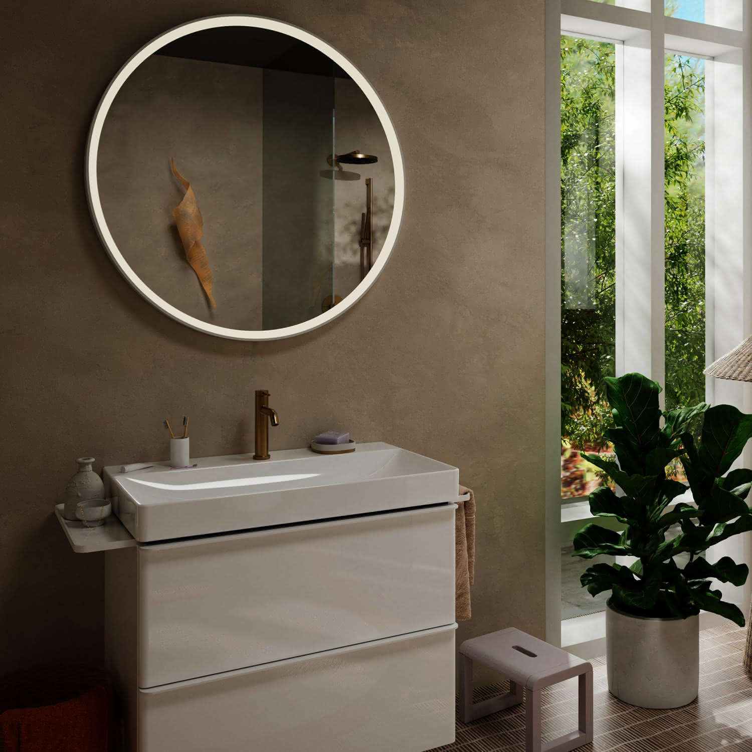 Hansgrohe WTM 110 Tecturis S mit Zugstangen-Ablaufgarnitur BBR