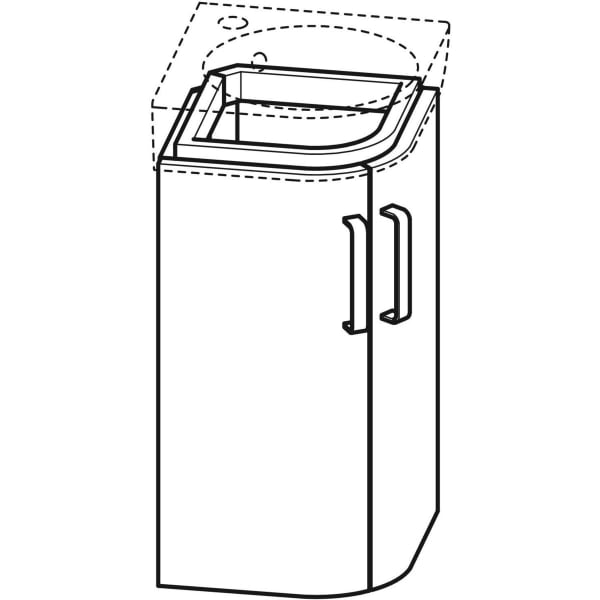 Geberit Renova Compact US 42,5cm für Eck-HWB 45cm, mit 2 Türen, 42,5x60,4x33cm, hgrau