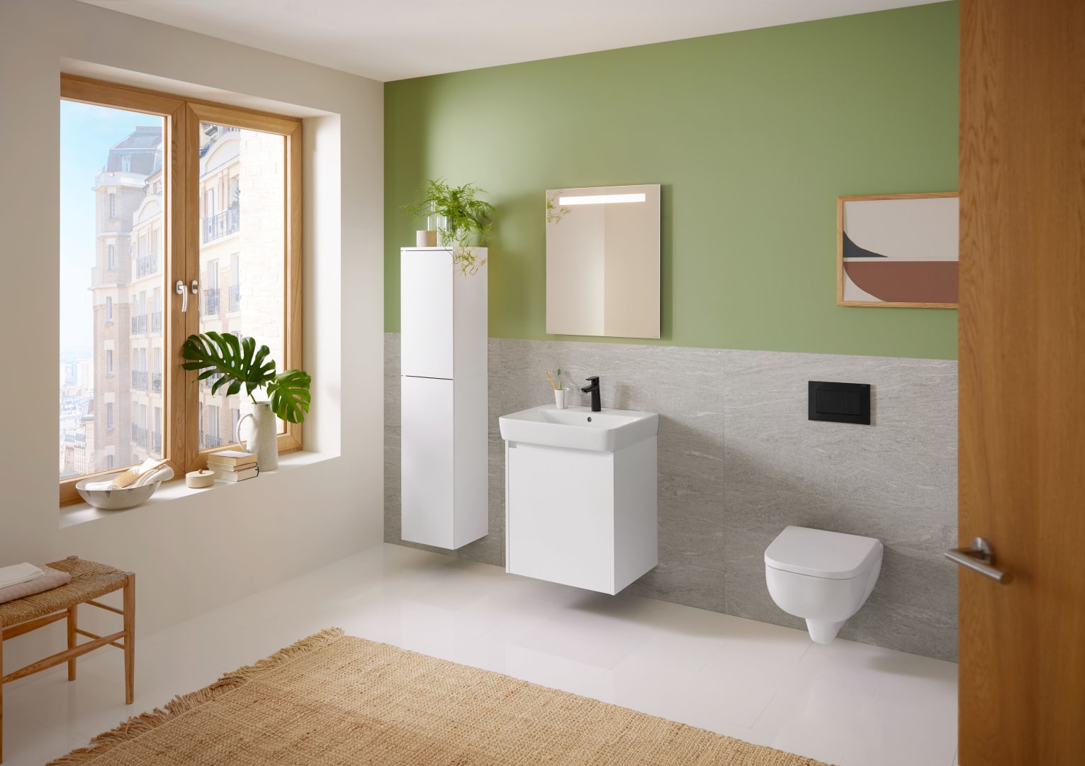 Geberit Renova Plan Set WWC-Tiefspüler TurboFlush, m. WC-Sitz, T:54cm, weiß
