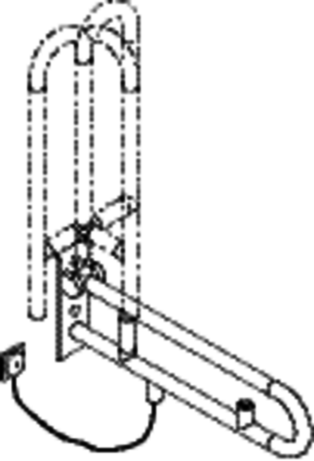 HEWI Stützklappgriff drehb. Ser 801, WC-Spülung, L:700mm signalweiß