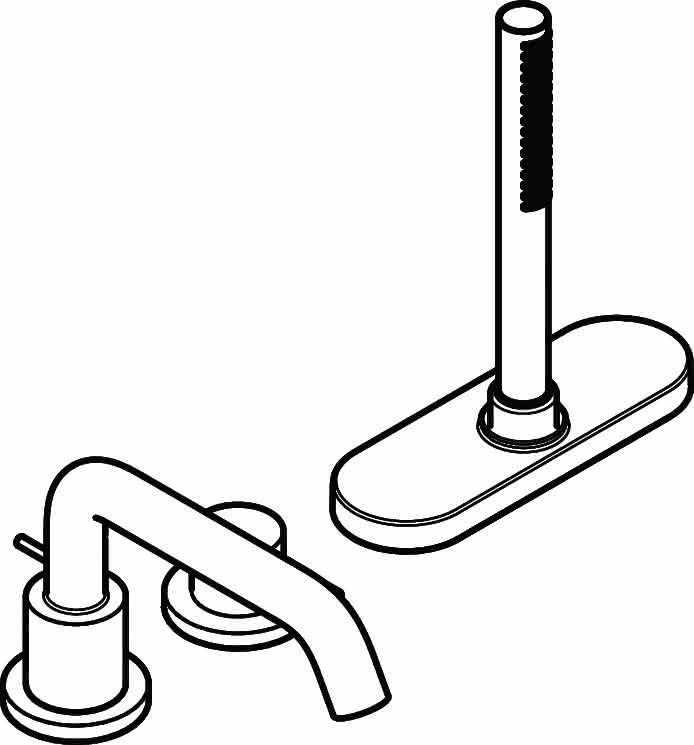 Hansgrohe 3-Loch Wannenrandmischer Tecturis S mit sBox BBR