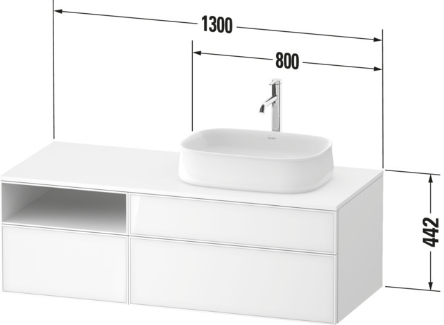 Duravit Konsol.-WTU wh. Zencha 550x1300x442mm Eiche Schwarz/Weiß Superm. 2 AZ 1 SK