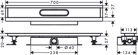 Hansgrohe Komplettset uBox universal für flache Installat.700mm für DR FS