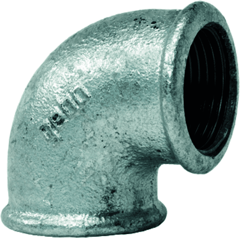 gebofittings Temperguss Gewindefittings 90 - Winkel 90  - 1 1/2", verzinkt
