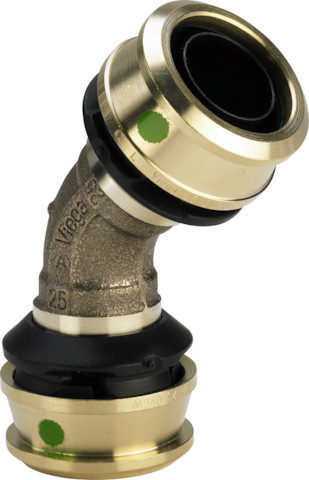 Viega Winkelkupplung mit SC Raxofix 5326 in 32mm Siliziumbronze 45 Grad