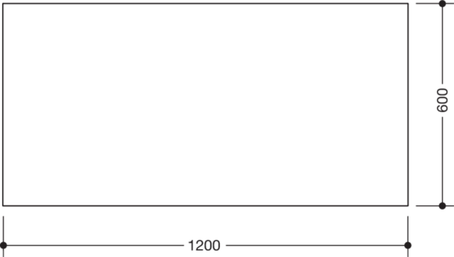HEWI Kristallglasspiegel, 1200 x 600mm, Splitterschutz
