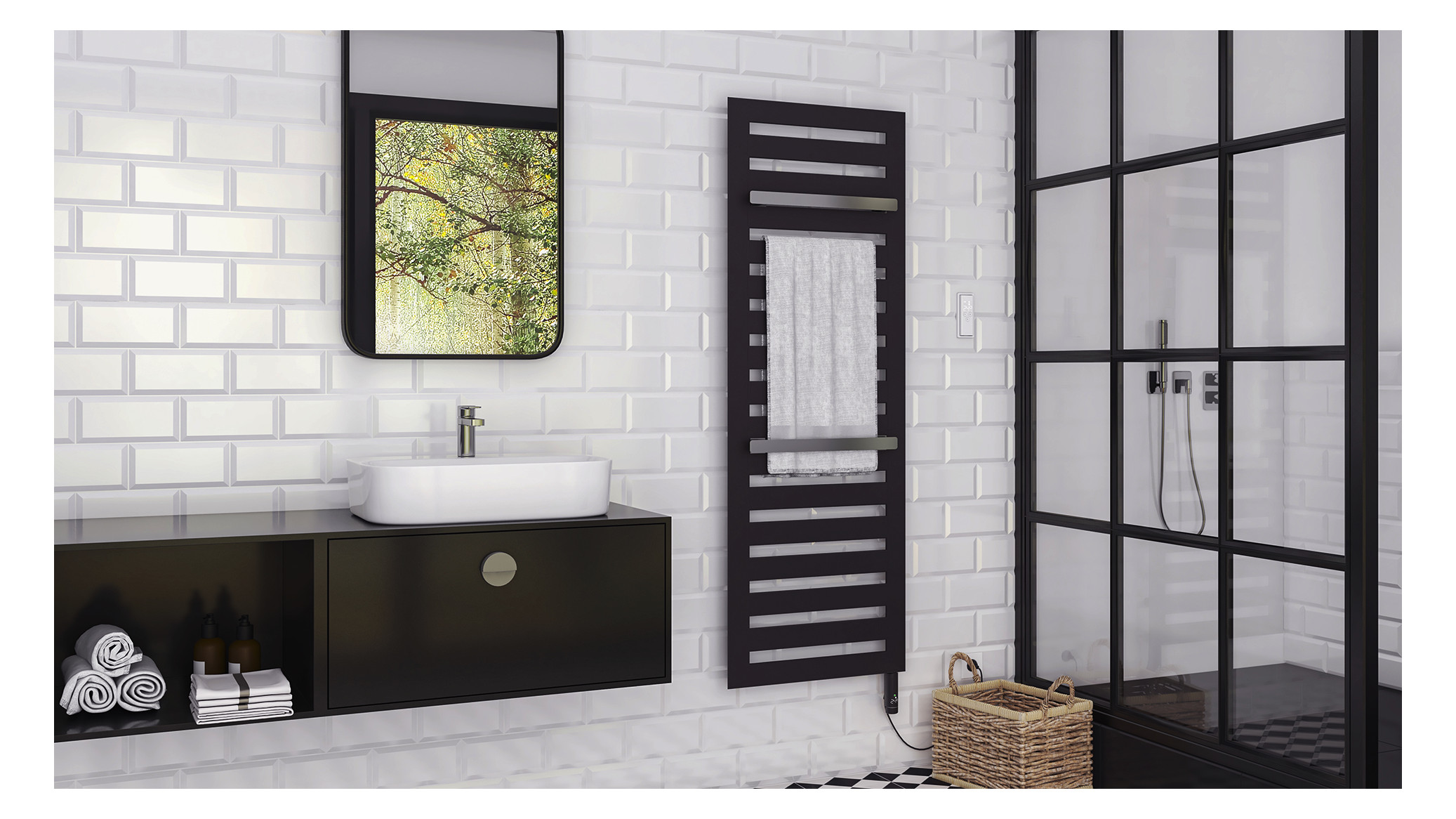 ZE Design-HK Metropolitan Bar elekt. IHC MEPSS180060ECZD 1878x70x600 RAL 9016