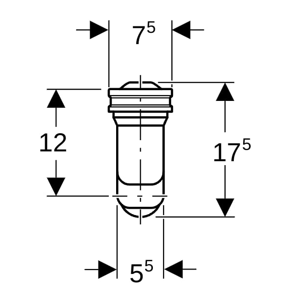 Geberit Schneckengeruchsverschluss für Urinal mit Montagezubehör d50 Abgang horizontal