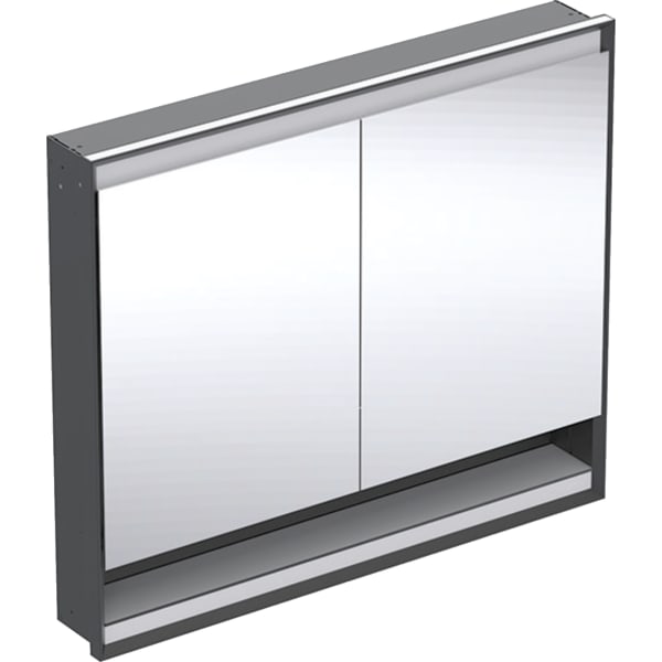Geberit ONE SPS, Nische u.Comf.Light, 2 Türen UP-Mont,105x90x15cm, schw matt/alu. plvb