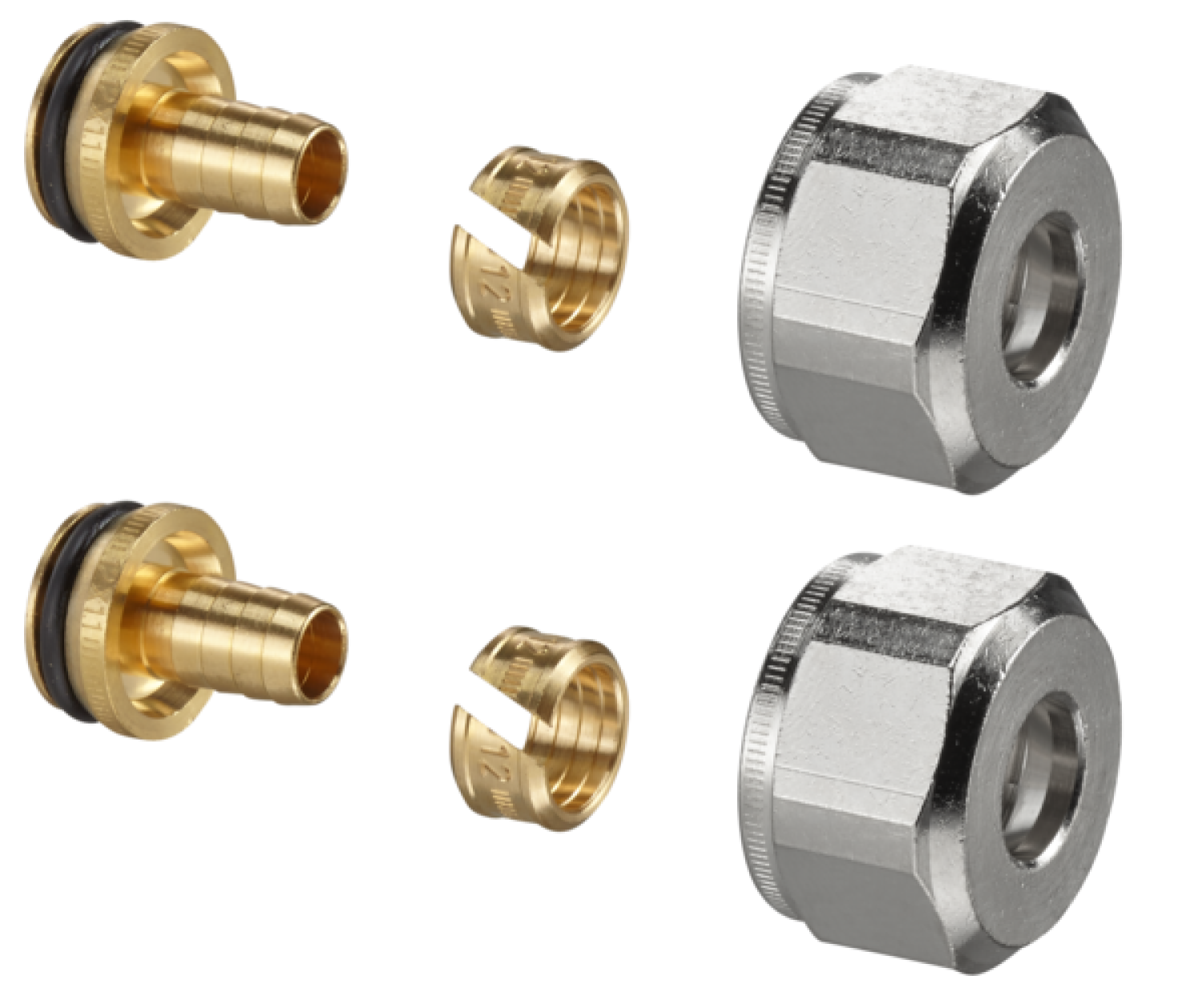 OVENTROP-Klemmringverschraubung "Ofix K" f.AG3/4",17x2.0mm,2fach f.Kunststoffrohr