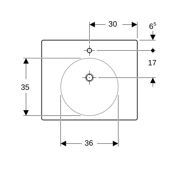 Geberit Preciosa II WT mit Ablagefläche 60x50cm, m. Hl., o. Ül., weiß