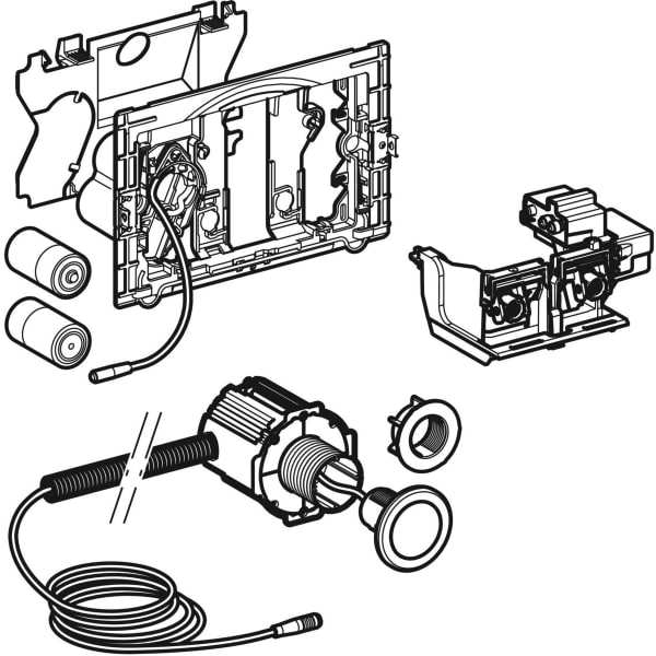 Geberit Typ 10 WC-Strg., rund, elektron. Batt f. Sigma SPK 12cm, IR-Taster, gebü., Etc