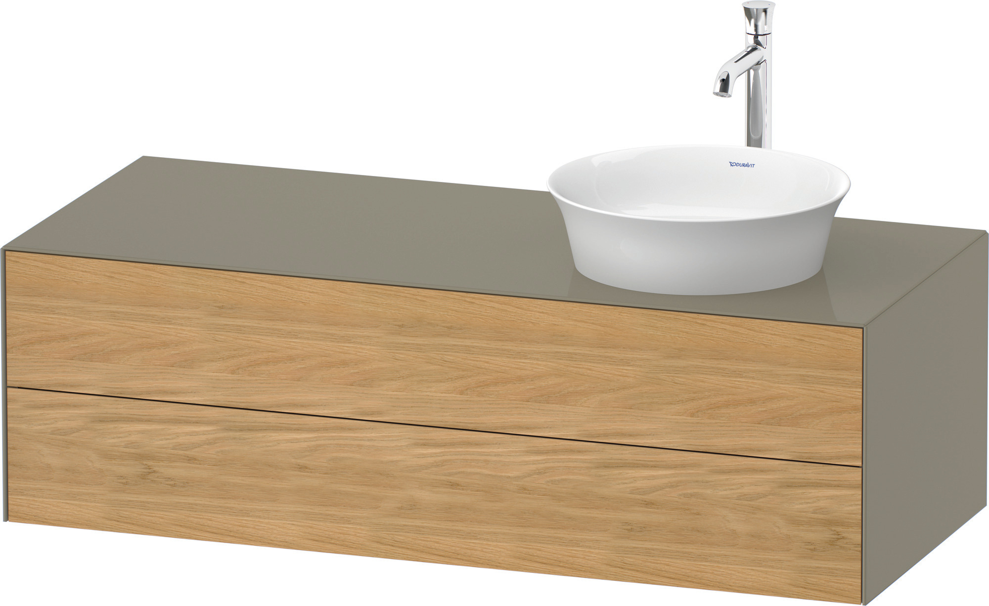 Duravit WTU White Tulip wandh,2 SchKa,B re. 408x1300x550mm,Eiche N.M/Steingrau HGL