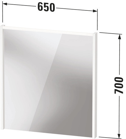 DU D-Code 2.0 Spiegel, m.LED Bel., 650x700x48, Graphit Matt