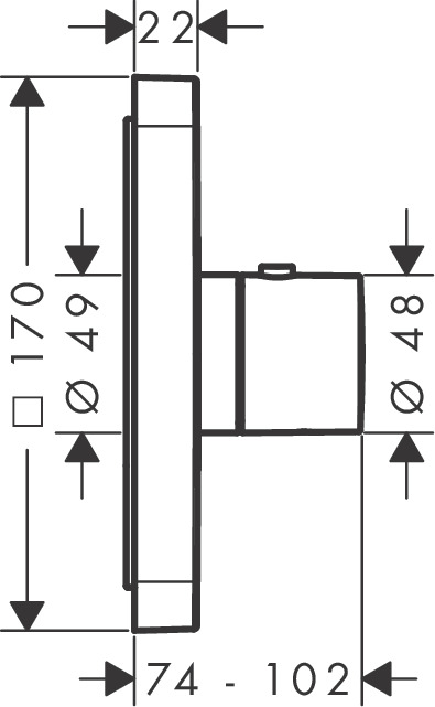 Hansgrohe Thermostat UP Axor ShowerSelect Highflow Fertigset PBC