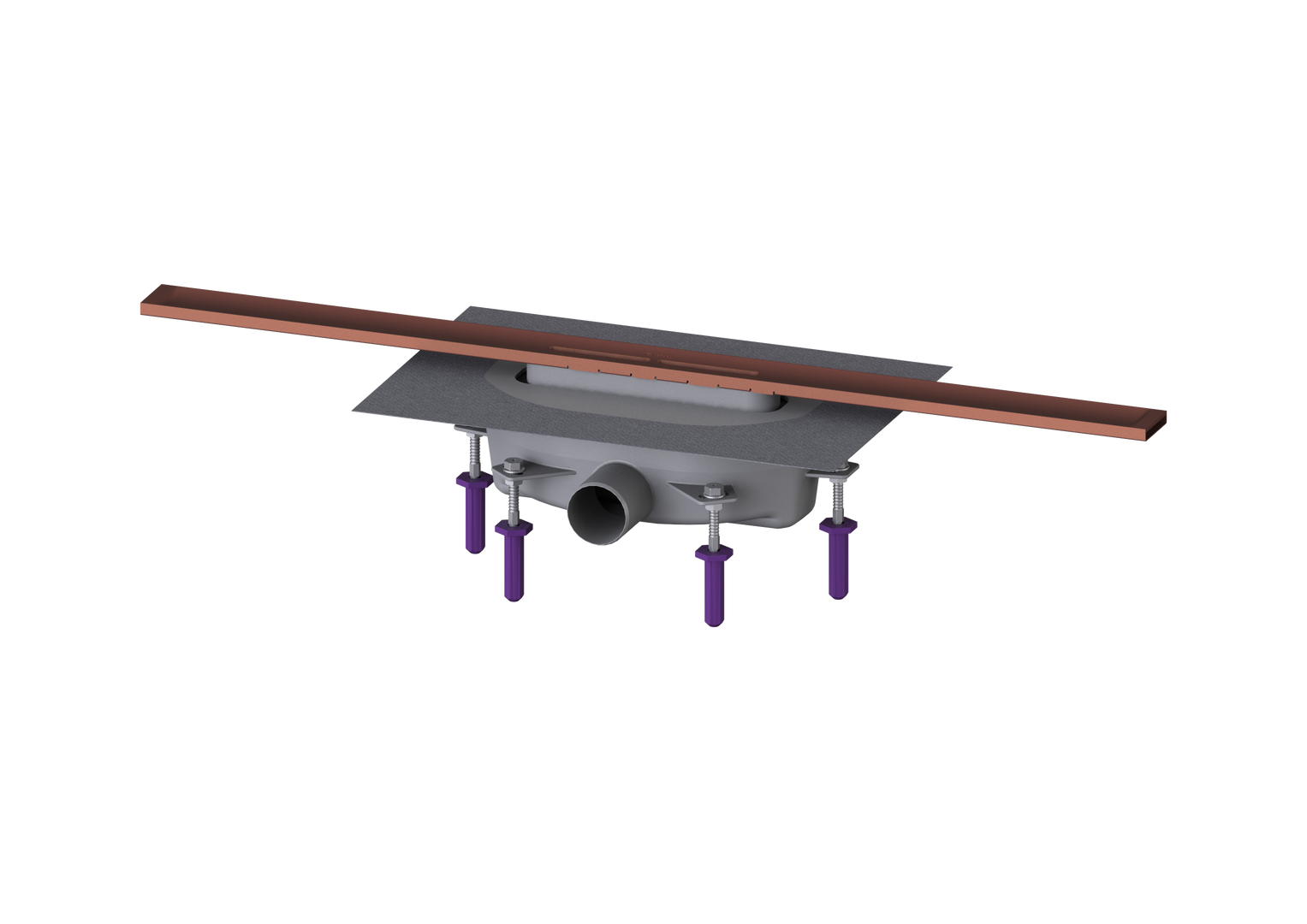 KESSEL-Duschrinne Linearis Infinity 90 L: 800 mm, DN 50, Copper, gebürstet