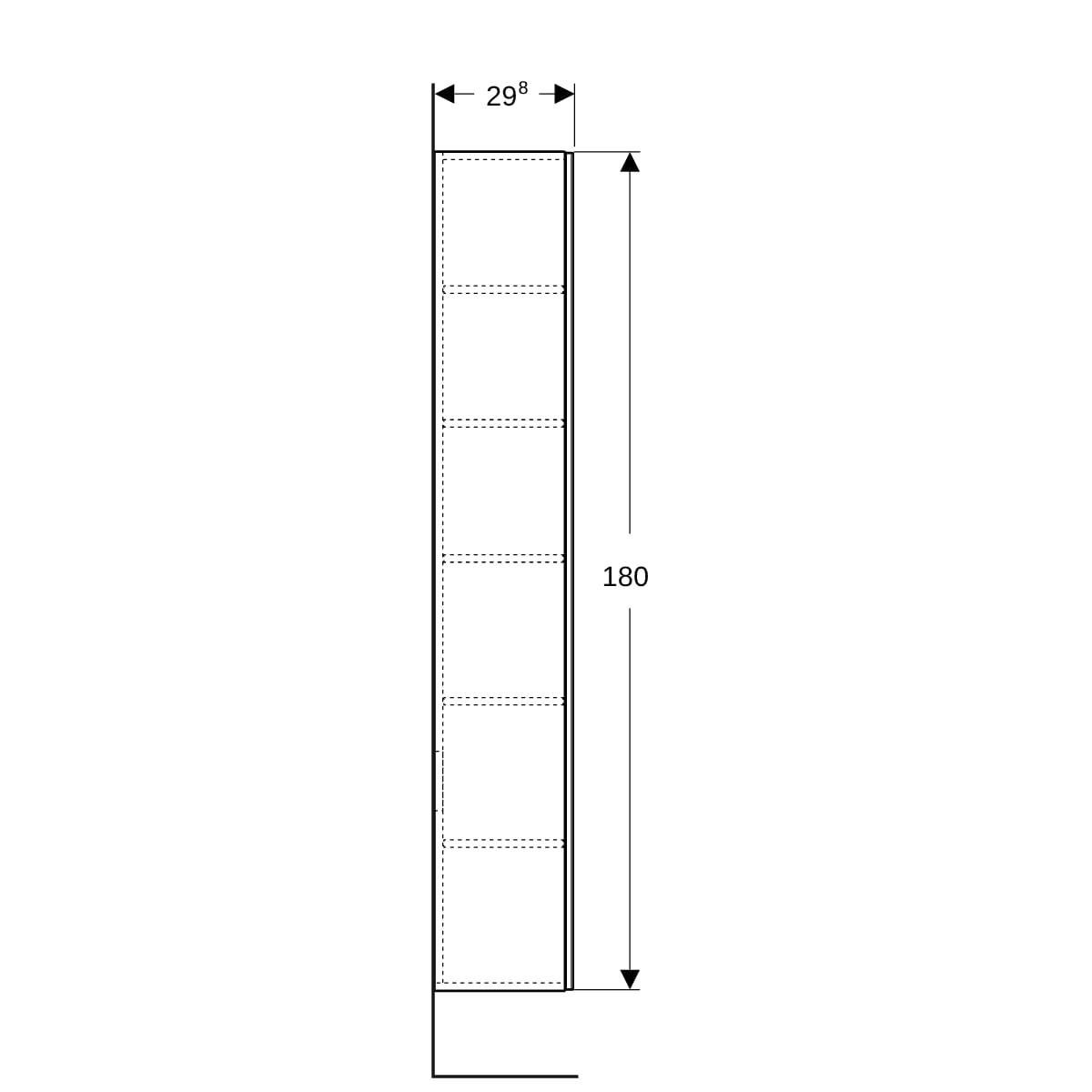 Geberit Renova Plan Hochschrank mit 1 Tür 33x180x29,8cm, lava/l. seidenmatt