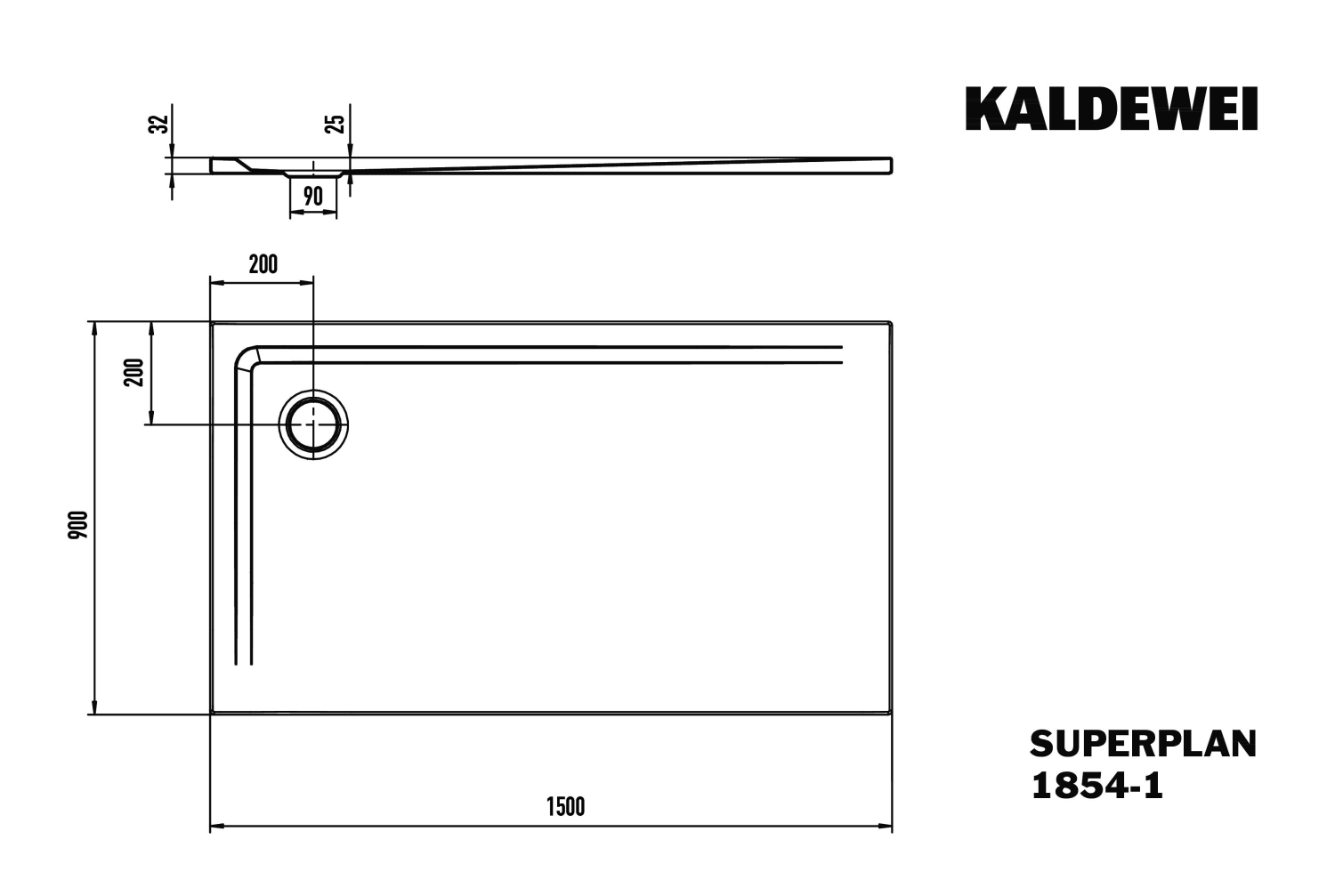 KA DW SUPERPLAN Mod.1854-1,900x1500mm, alpinweiß