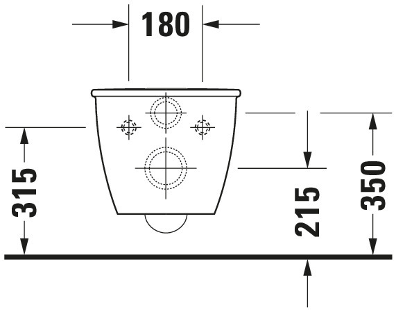 DU Wand-WC Darling New Compact 485 mm Tiefspüler, Durafix, weiß, HYG