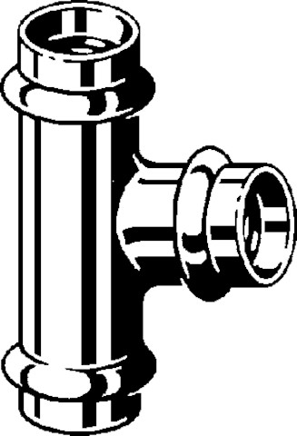Viega T-Stück 5697 in 32mm Kupfer verchromt