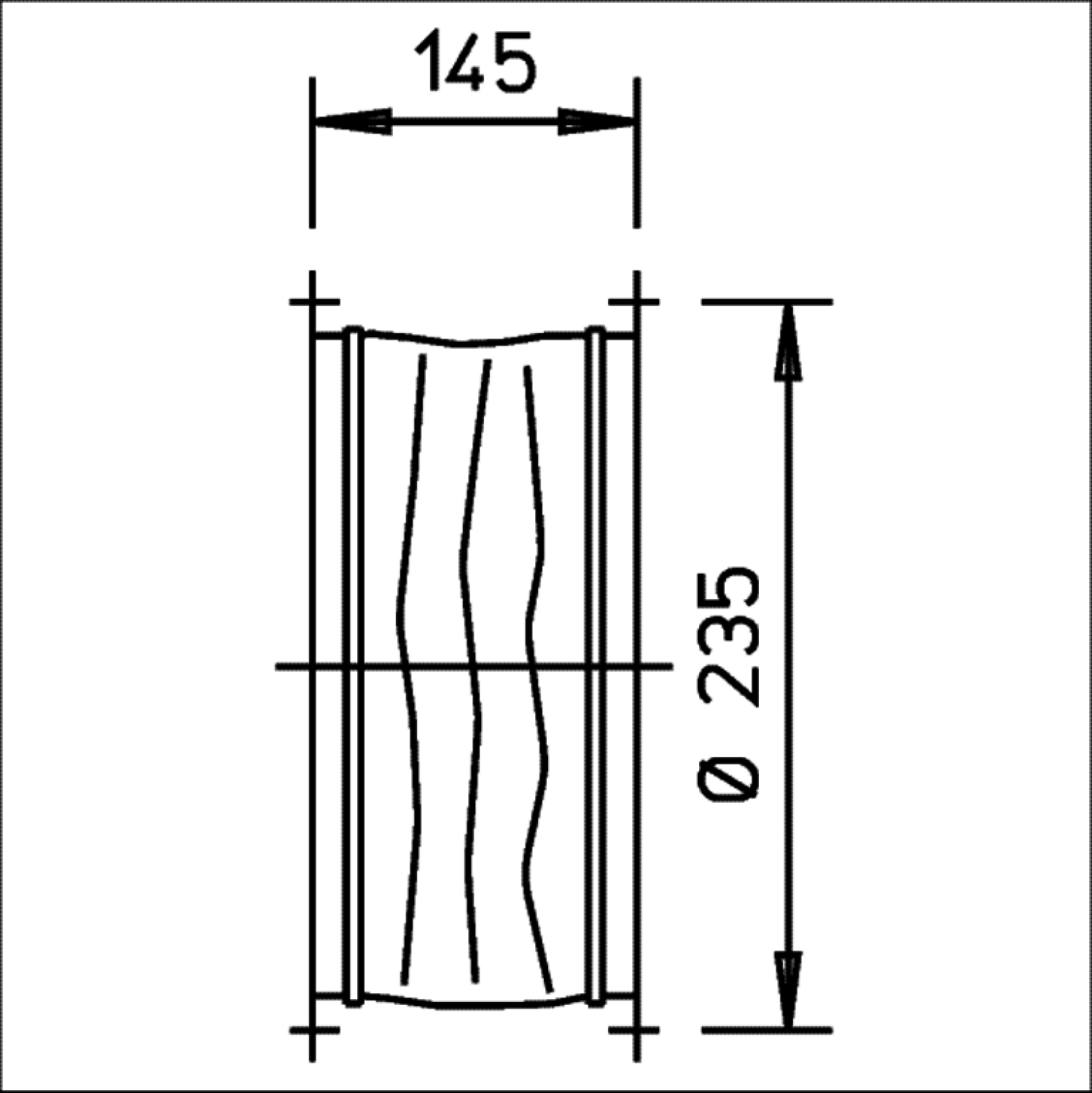 Helios STS 200 Flexible Verbindung mit 2 Rohrflanschen