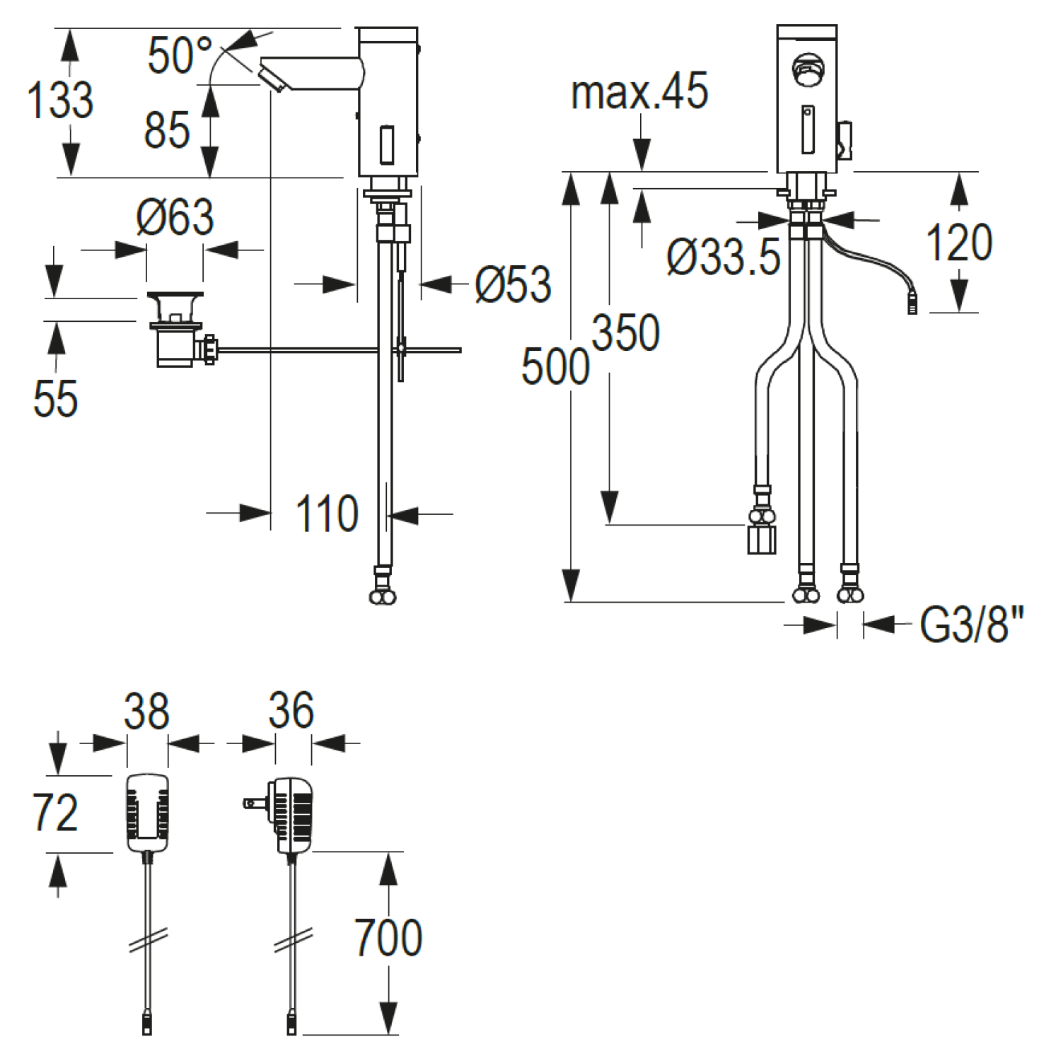 CONTI+ lino elekt. IR Standarm. Solar m.Misch. Chrom o.Ablg. Click L30