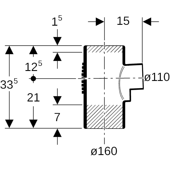 Geberit Silent-db20 Abzweig 88,5Gr d160/110