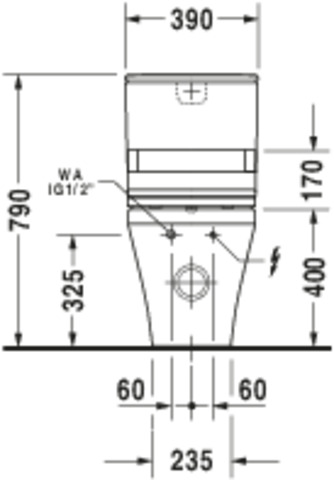 DU Stand-WC Kombi DuraStyle 700 mm, TS f.SPK, f.SW m.verd.Anschl., weiß