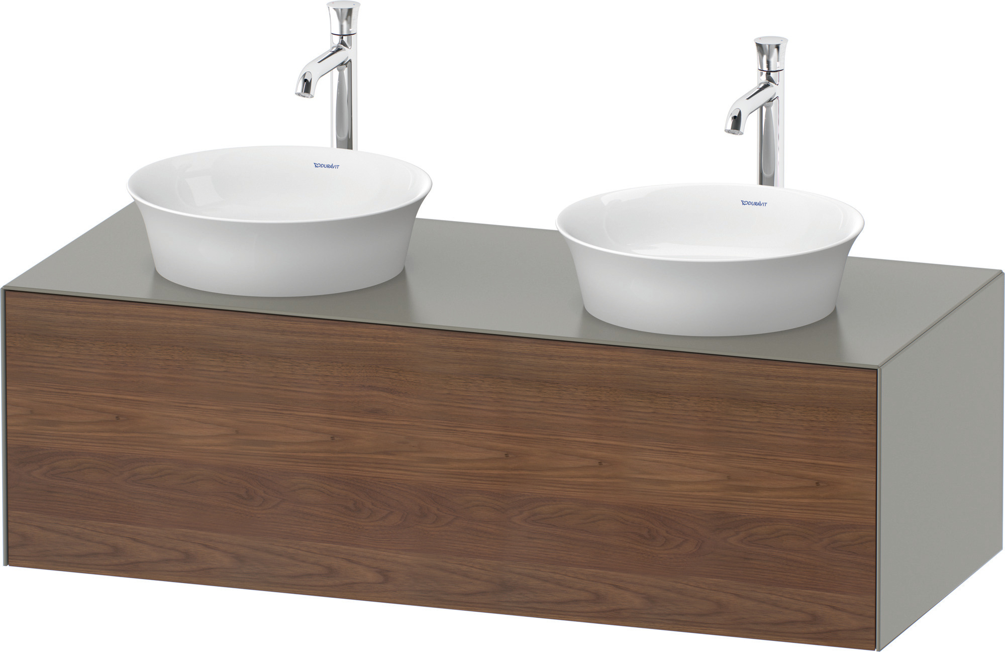 Duravit WTU White Tulip wandh,1 Auszug,Beids 408x1300x550mm,Am.Nussb.m/Steingrau Sdm