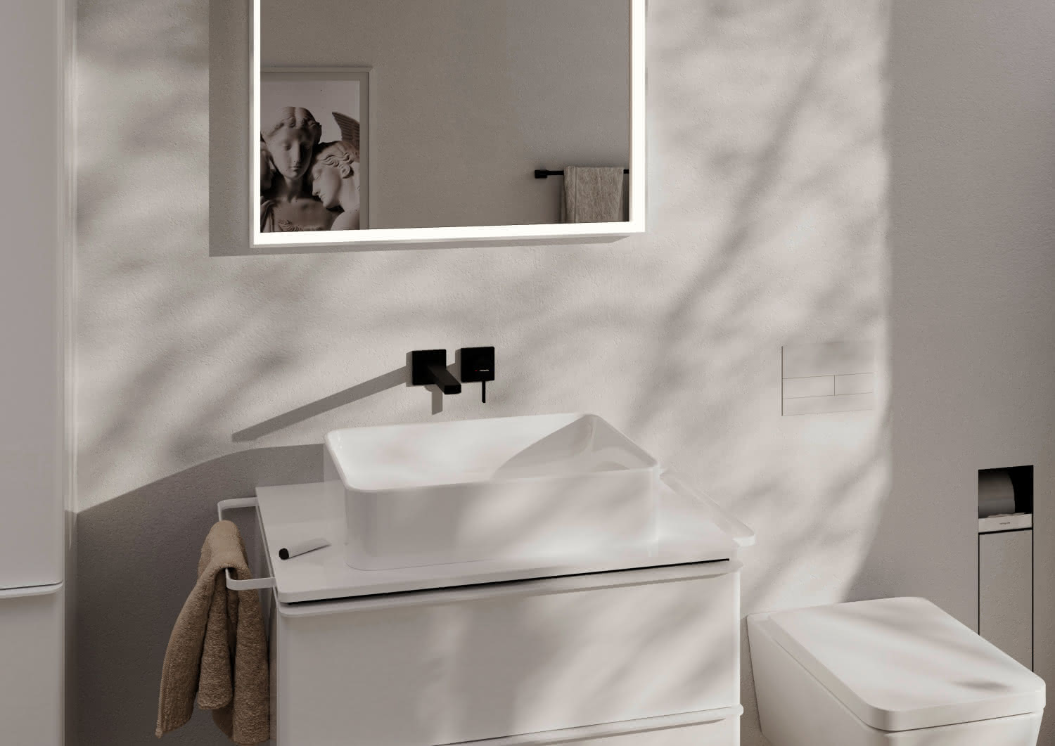 Hansgrohe 2-Loch Waschtischmischer Unterputz Tecturis E F-Set 225 mm Auslauf MSW