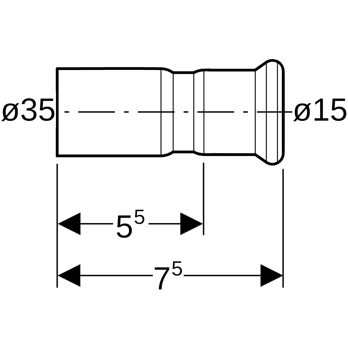 Geberit Mapress Therm Reduktion mit Einschubende d35-15