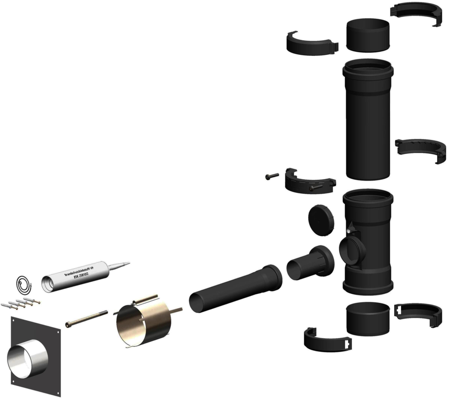 MHG Anschluss-Set  DN 60/100 - DN 125 Mehrfachbelegung