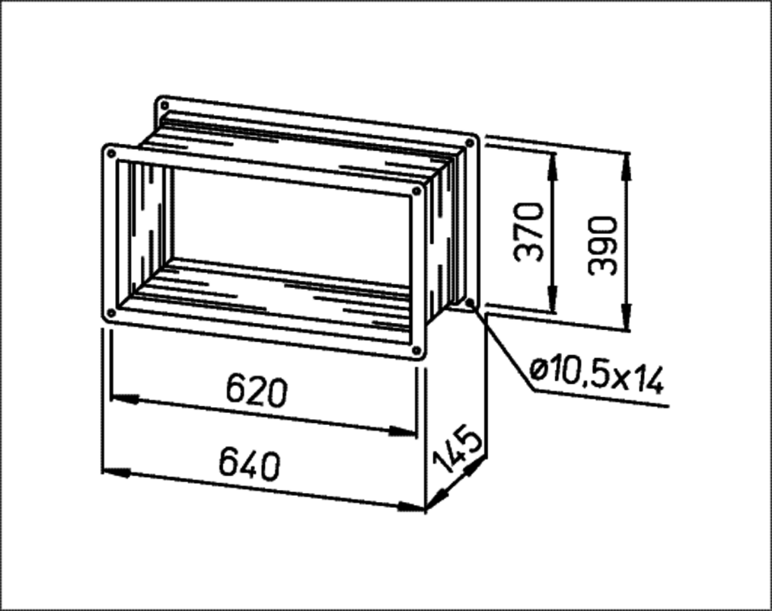 Helios VS 60/35 Verbindungsstück Flexibel, rechteckig, mit Flanschen