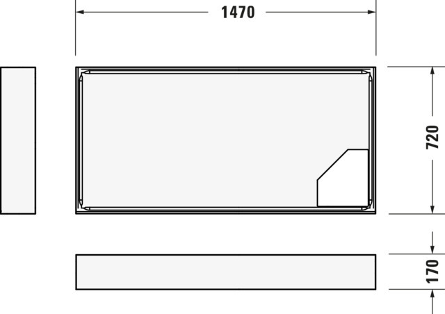 DU D-Code Duschwanne, Rechteckig, 1500x750x85 mm, Weiß, Sanitäracryl
