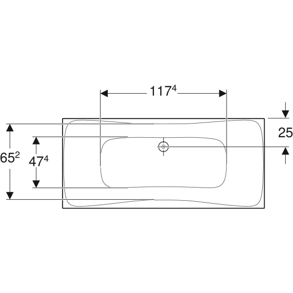 Geberit Renova Rechteckbadewanne Duo 180x80x42cm, weiß