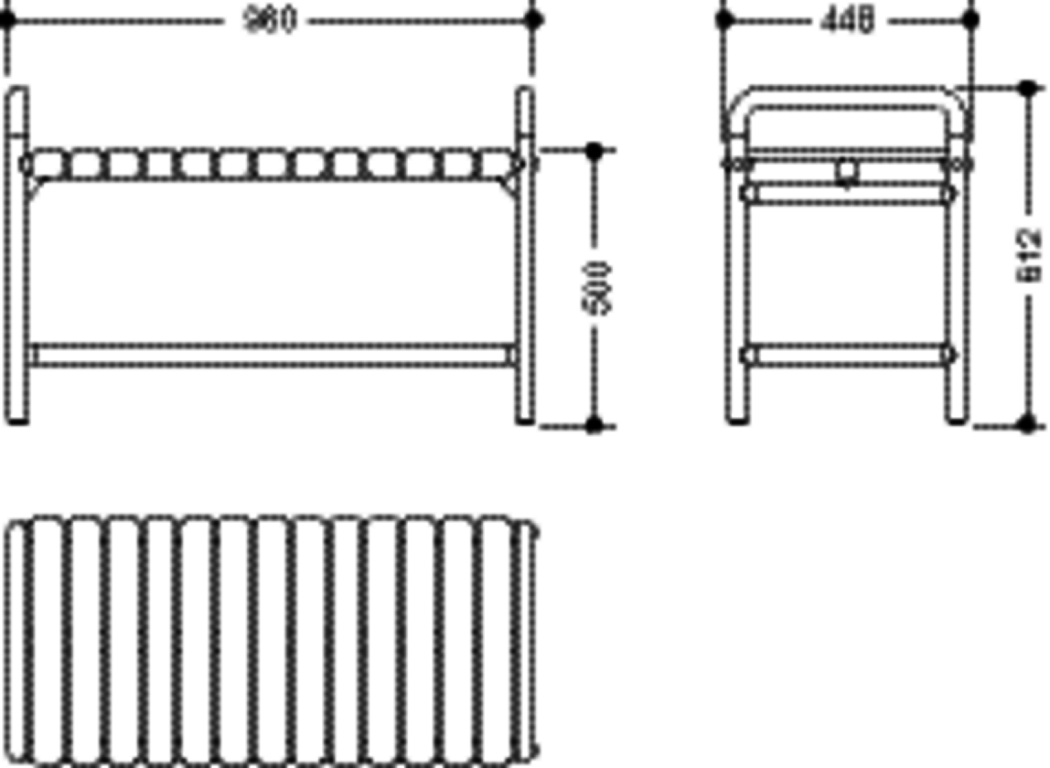 HEWI Duschbank Ser 801, B:960mm, Stützlast 300 kg reinweiß