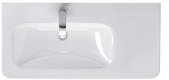 DU Möbelwaschtisch DuraStyle 800 mm m.ÜL, m.HLB, 1 HL, Becken li., weiß
