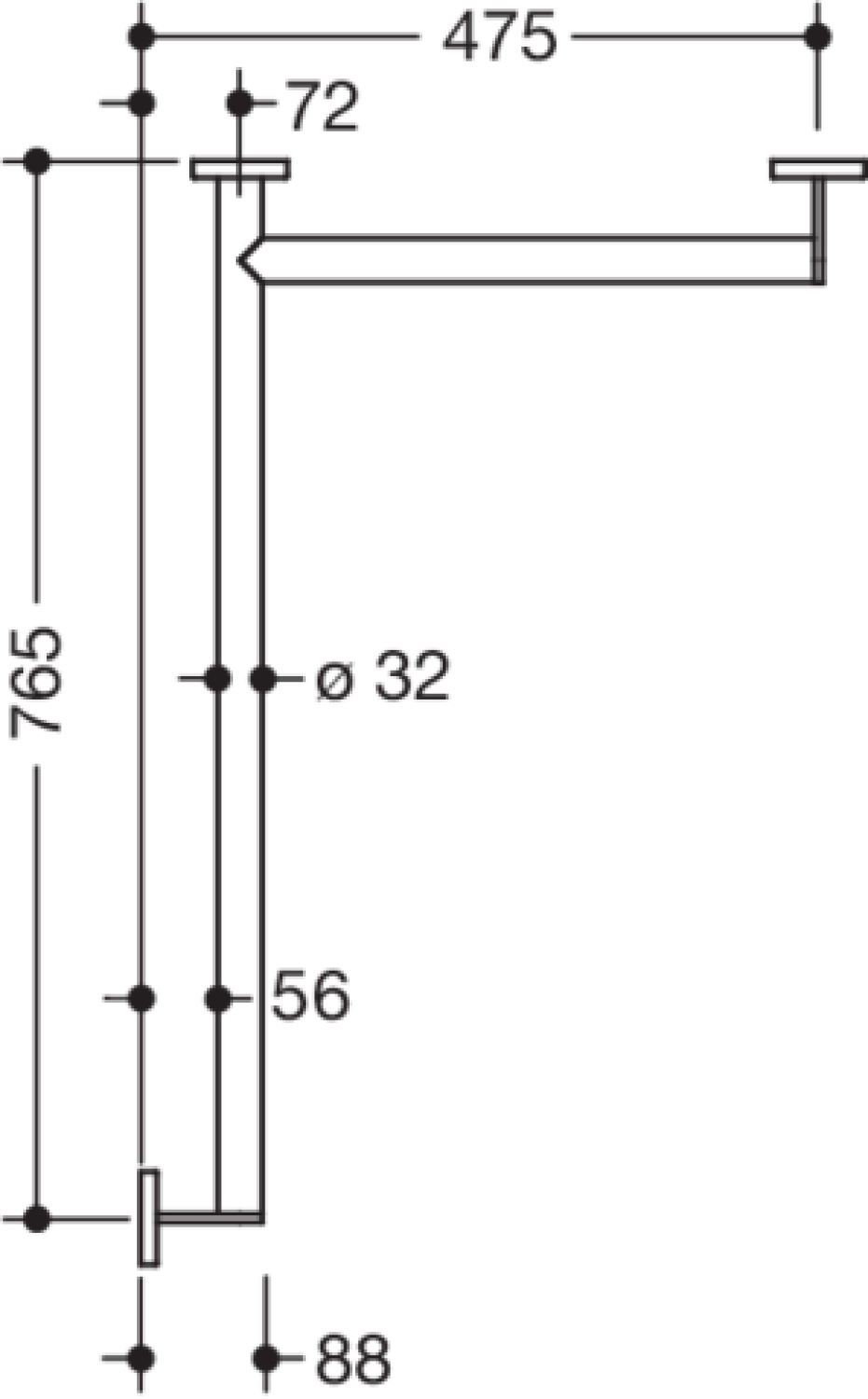 HEWI DUHA, d:32, re, W1:765, W2:475, chrom