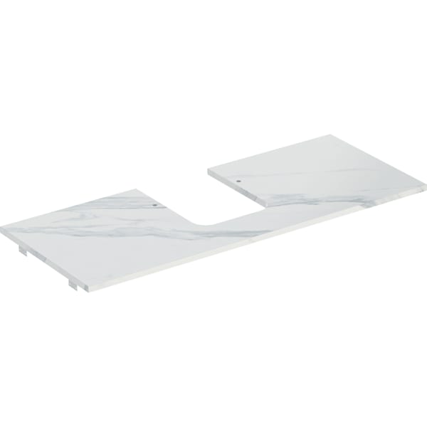 Geberit ONE WT-Pl. Aus mi. f. AWT Schalenform 120x2x47cm, Marmoroptik weiss matt