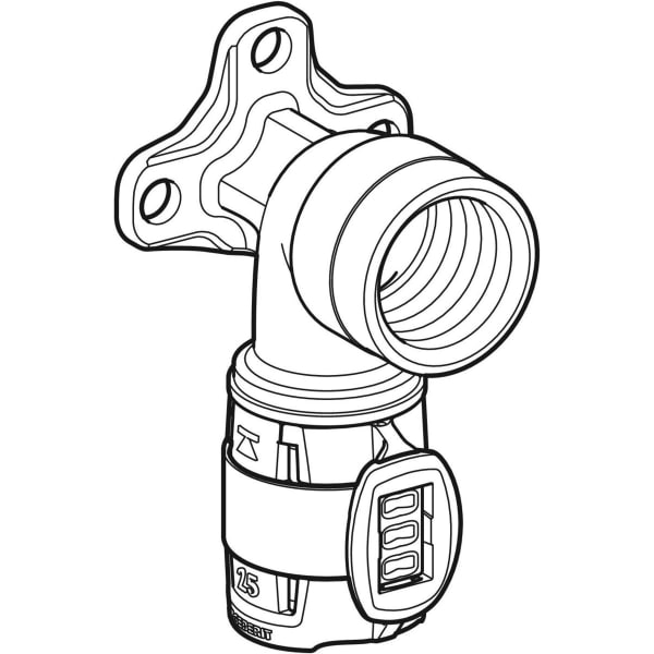 Geberit FlowFit Anschlusswinkel 90Gr Rg+ d16-Rp1/2 L:36mm
