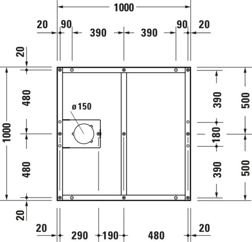 DU Fußgestell für Duschwanne Tempano 1000x1000mm