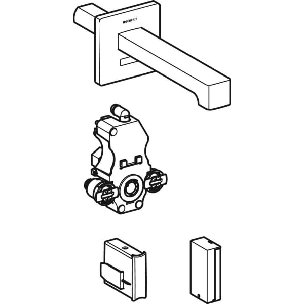 Geberit Brenta WT-Arm., Wandmontage, Batterie für UP-Funkt.Box, o.Misch.,L:17cm, chrg
