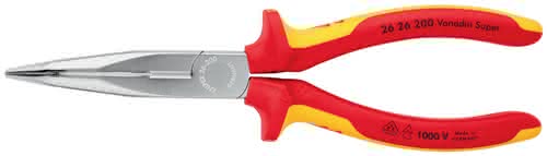 Flachrundzange L.200mm 40Grad gew.VDE Mehrkomp.-Hüllen KNIPEX Flachrundzange L.200mm 40Grad gew.VDE Mehrkomp.-Hüllen KNIPEX