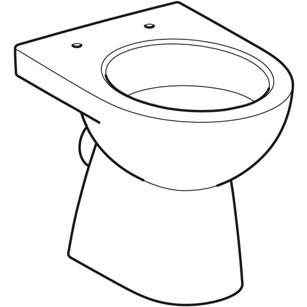 Geberit Renova Stand-WC Tiefspüler, Abg.horiz teilgeschl.Form, T:49cm, weiß, KeraTect