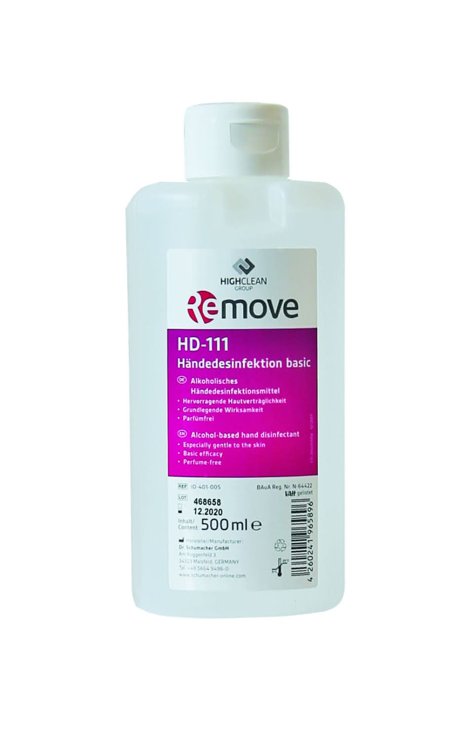 SANIT-CHEMIE REMOVE Haut- und Händedesinfektion, 500 ml Flasche SANIT-CHEMIE REMOVE Haut- und Händedesinfektion, 500 ml Flasche