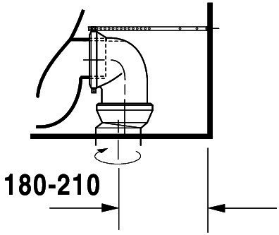 DU Stand-WC Kombi Starck 3 655 mm Tiefspüler,f.SPK,Abg.Vario,weiß,HYG