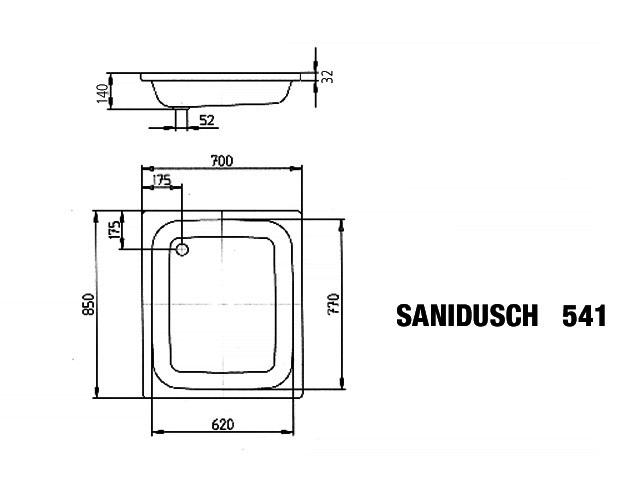 KA DW SANIDUSCH Mod.541,700x850mm, pergamon,Perl-Effekt